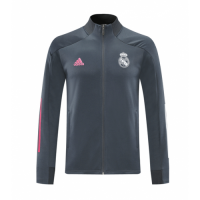 20/21 Real Madrid Gray High Neck Collar Training Jacket
