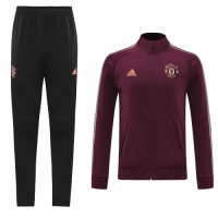 20/21 Manchester United Dark Red High Neck Collar Training Kit(Jacket+Trouser)