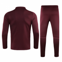 20/21 Real Madrid Dark Red Zipper Sweat Shirt Kit(Top+Trouser)