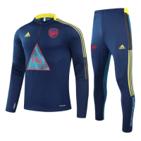 Arsenal Human Race Navy Zipper Sweat Shirt Kit(Top+Trouser)