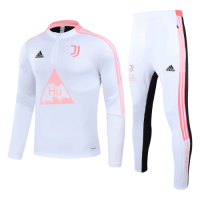 Juventus Human Race Pink&White Zipper Sweat Shirt Kit(Top+Trouser)