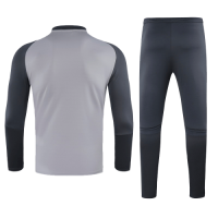 20/21 Bayern Munich Gray Zipper Sweat Shirt Kit(Top+Trouser)