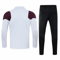 20/21 PSG X Jordan White Zipper Sweat Shirt Kit(Top+Trouser)
