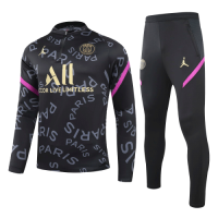 20/21 PSG Black&Pink Zipper Sweat Shirt Kit(Top+Trouser)