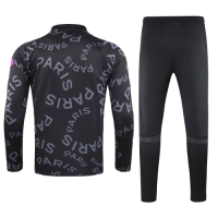 20/21 PSG Black&Pink Zipper Sweat Shirt Kit(Top+Trouser)