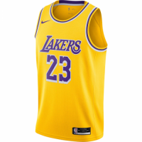 Men's Los Angeles Lakers LeBron James No.23 Nike Gold 202021 Swingman Jersey - Icon Edition