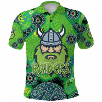 2021 Canberra Raiders Indigenous Green Rugby Polo Shirt