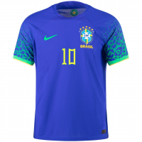 Brazil Neymar Jr #10 Away Jersey Player Version World Cup 2022
