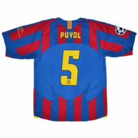 Barcelona Puyol #5 UCL Final Retro Jersey Home 2005/06