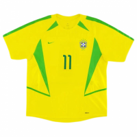Brazil Ronaldinho #11 Retro Jersey Home World Cup 2002