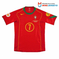 Portugal Figo #7 Retro Jersey Home Euro Cup 2004
