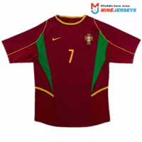 Portugal Figo #7 Retro Jersey Home World Cup 2002