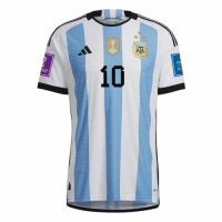 Argentina SignMESSI #10 Champions Edition Three Stars Jersey Home Player Version 2022