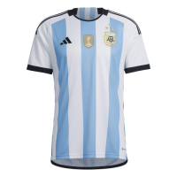 Argentina Three Stars Jersey Home Whole Kit(Jersey+Shorts+Socks) Replica 2022