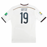 Germany GÖTZE #19 Retro Jersey Home World Cup 2014