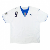 Italy TONI #9 Retro Jersey Away Replica World Cup 2006