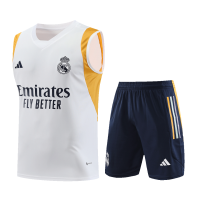 Real Madrid Sleeveless Training Kit (Top+Shorts) White 2023/24