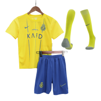 Kids Al Nassr Home Whole Kit(Jersey+Shorts+Socks) 2023/24