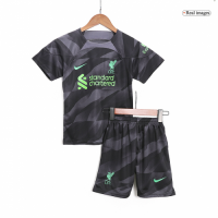 Kids Liverpool Goalkeeper Kit(Jersey+Shorts) Black 2023/24