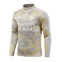 Real Madrid Zipper Sweatshirt Kit(Top+Pants) Yellow 2023/24