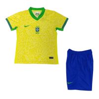 Kids Brazil Home Kit Jersey+Shorts 2024