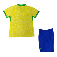 Kids Brazil Home Kit Jersey+Shorts 2024