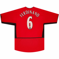 Ferdinand #6 Manchester United Retro Jersey Home 2002/04