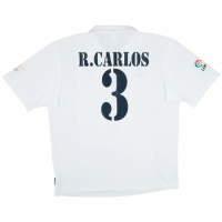 R.CARLOS #3 Real Madrid Retro Jersey Centenary Home 2002/03