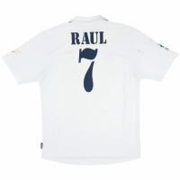 RAUL #7 Real Madrid Retro Jersey Centenary Home 2002/03