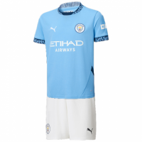 Kids Manchester City Home Kit Jersey+Shorts 2024/25