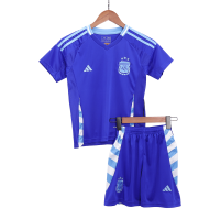 Kids Argentina Away Full Kit(Jersey+Shorts+Socks) Copa America 2024