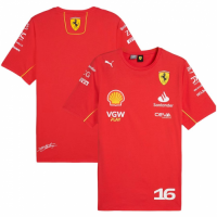 [Plus Size] Scuderia Ferrari F1 Racing Team Charles Leclerc Driver T-Shirt 2024