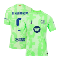 LEWANDOWSKI #9 Barcelona Third Spotify Logo Without Text Match Jersey 2024/25 - UCL Font