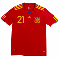 SILVA #21 Retro Spain Home Jersey 2010