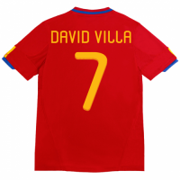 DAVID VILLA #7 Retro Spain Home Jersey 2010