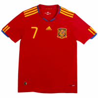 DAVID VILLA #7 Retro Spain Home Jersey 2010