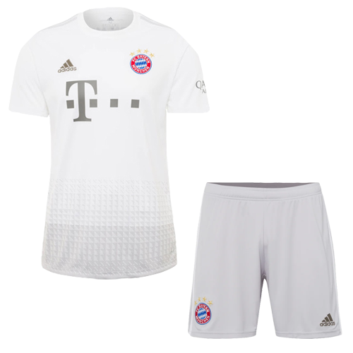 19/20 Bayern Munich Away White Jerseys Kit(Shirt+Short)