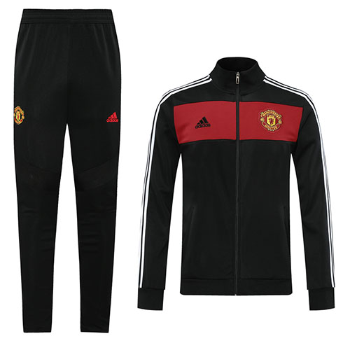 20/21 Manchester United Black Retro High Neck Collar Training Kit(Jacket+Trouser)
