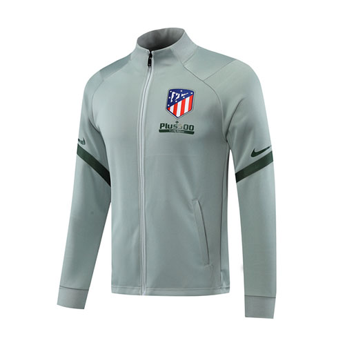 20/21 Atletico Madrid Light Gray High Neck Collar Training Jacket