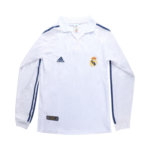 Real Madrid Retro Jersey Home Long Sleeve Replica 2001/02