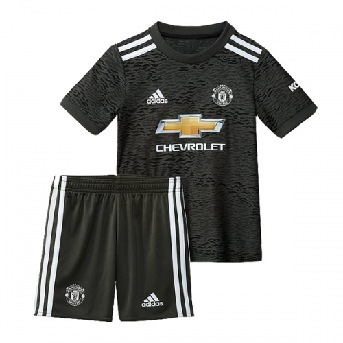 20/21 Manchester United Away Black Kid's Jerseys Kit(Shirt+Short)