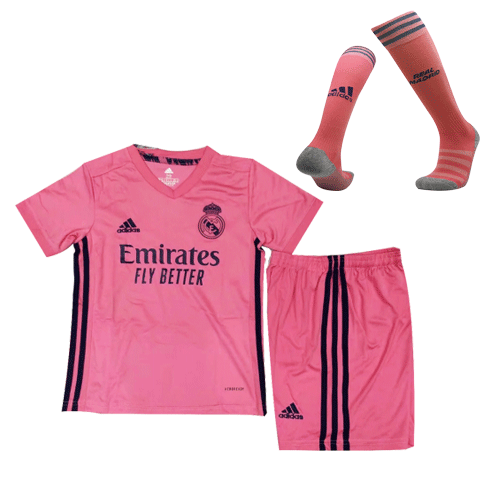 Real Madrid Kid's Soccer Jersey Away Whole Kit (Shirt+Short+Socks) 2020/21
