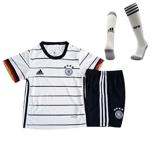 Germany Kids Soccer Jersey Home Whole Kit (Shirt+Short+Socks) 2021