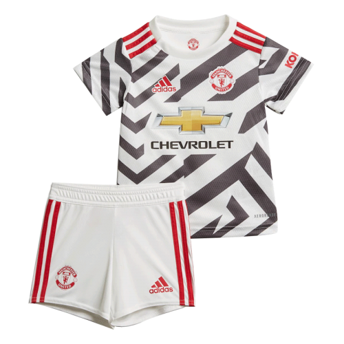 20/21 Manchester United Third Away White Kid's Jerseys Kit(Shirt+Short)
