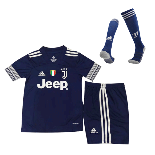 Juventus Kid's Soccer Jersey Away Whole Kit (Shirt+Short+Socks) 2020/21