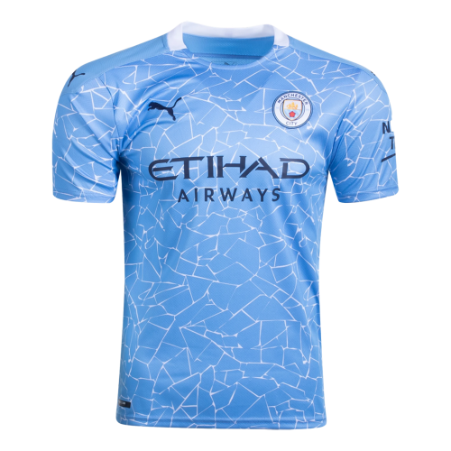Manchester City Soccer Jersey Home Whole Kit (Shirt+Short+Socks) Replica 2020/21