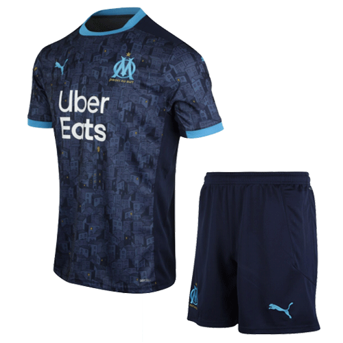 20/21 Marseille Away Navy Jerseys Kit(Shirt+Short)