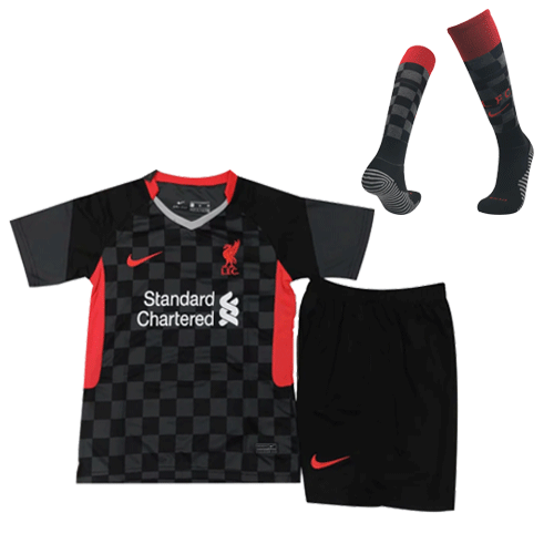 Liverpool Kid's Soccer Jersey Third Away Whole Kit (Shirt+Short+Socks) 2020/21