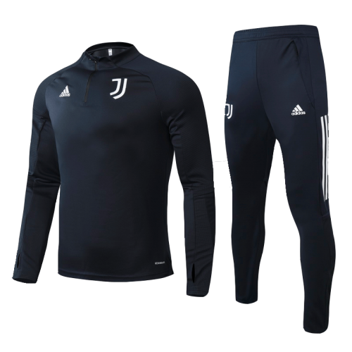 20/21 Juventus Navy Zipper Sweat Shirt Kit(Top+Trouser)
