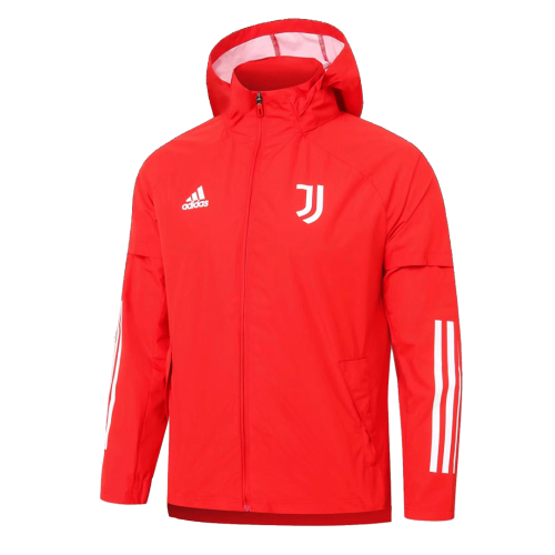 20/21 Juventus Red Windbreaker Hoodie Jacket